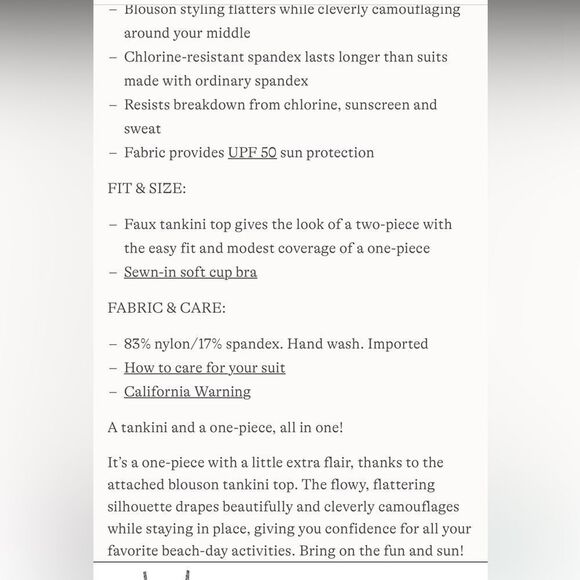 Land's End Blouson V neck Adjustable Fauxkini One Piece Bathing Suit Black Var - Picture 6 of 6